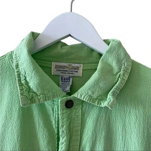 2 for $30 Honey Komb Vintage Kelly Lime Green Perma Shrunk Ezze Wear Cotton S/P - Picture 3 of 12